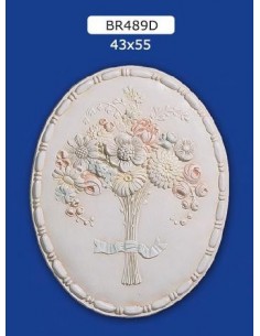 FRAMEWORK BAS-RELIEF IN PLASTER, PAINTED 43X55