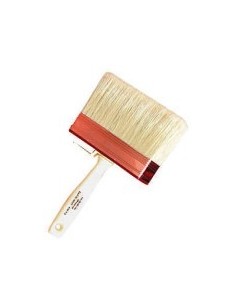 Pure bristle blonde.Ring copper. Lath and plastic handle.