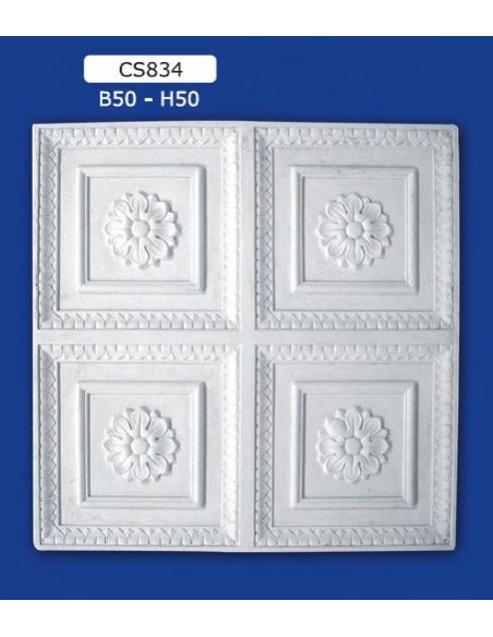 PANNELLO SOFFITTO IN GESSO VERNICIABILE COMPONIBILE 50X50 
