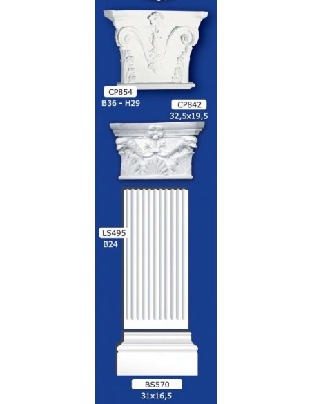 FRAME PILASTER RIBBED MODULAR PLASTER PAINTABLE B24