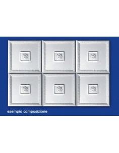 PANNELLO SOFFITTO IN GESSO VERNICIABILE COMPONIBILE 50X50  2