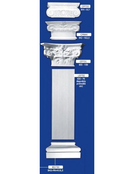 FRAME PILASTER RIBBED PLASTER PAINTABLE B30 P4