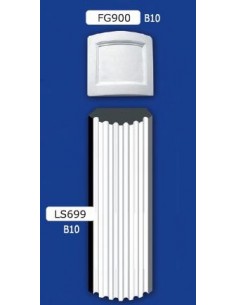 CORNICE LESENA TONDA RIGATA COMPONIBILE IN GESSO VERNICIABILE  B10