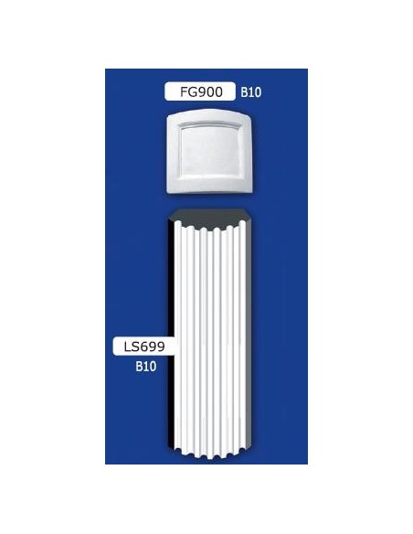 CORNICE LESENA TONDA RIGATA COMPONIBILE IN GESSO VERNICIABILE  B10