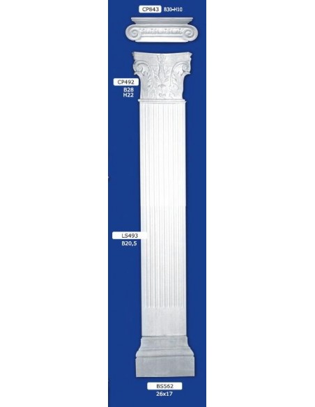 FRAME PILASTER RIBBED MODULAR PLASTER PAINTABLE B20.5