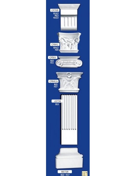 CAPITAL FOR PILASTER ART.CP561 B25XH11