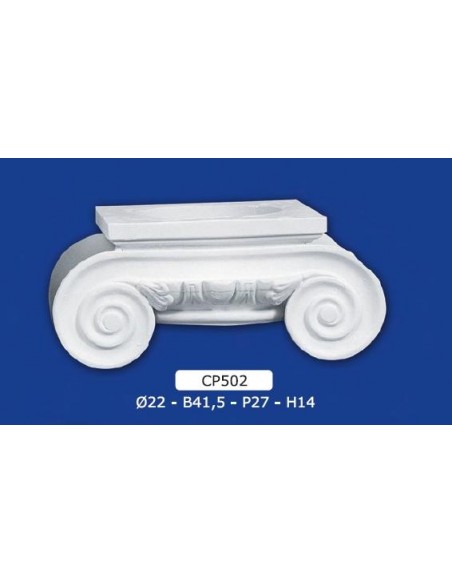 CAPITELLO IN GESSO DIAM.22 B41,5XP27XH14