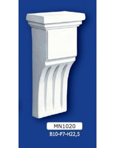 MENSOLA IN GESSO DECORATA VERNICIABILE 10x7 h.22,5