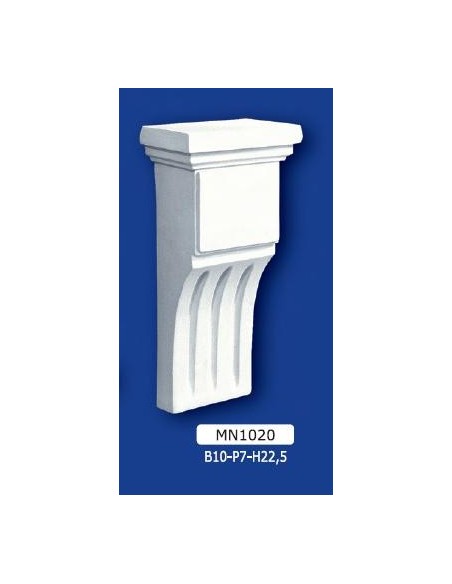 MENSOLA IN GESSO DECORATA VERNICIABILE 10x7 h.22,5