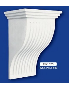 MENSOLA IN GESSO DECORATA VERNICIABILE 26,5x23,5 h.42