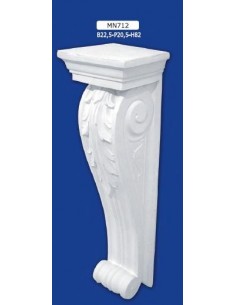 MENSOLA IN GESSO DECORATA VERNICIABILE 22,5X20,5 h.82