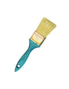 Pincel de cerda pura rubia cocido y ripreparata.Mango de madera de color turquesa. 