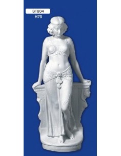 STATUE FRAU IN GIPS FRIES, H 75