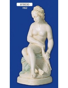 STATUE FRAU IN GIPS FRIES, H 62