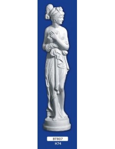STATUE FRAU IN GIPS FRIES, H 74