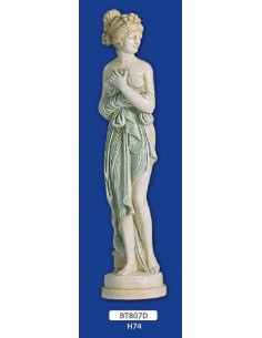 STATUE FRAU IN GIPS FRIES, H 74