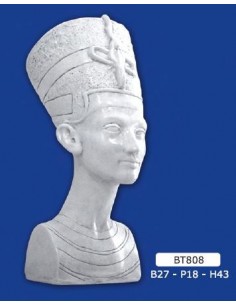 STATUE BÜSTE ÄGYPTISCHER MANN IN GIPS FRIES B27XP18XH43
