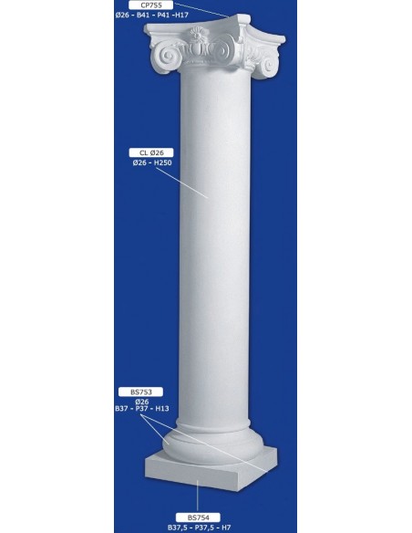 COLUMNA DE YESO LISO B41XP41XH244,5XD26