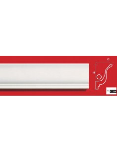 CORNICE IN GESSO CERAMICO DA PARETE PER INTERNI VERNICIABILE  ART. 224 Asta da MT.1,5