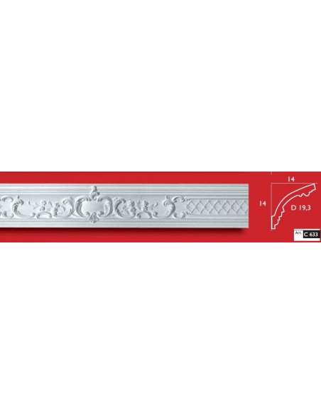 RAHMEN AUS GIPS, KERAMISCHE WAND-FÜR INNEN LACKIERBAR. ART. 224 Auktion von MT.1,5