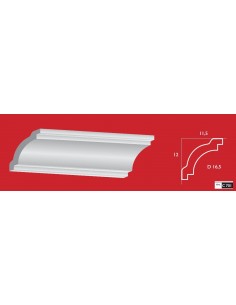 CORNICE IN GESSO CERAMICO DA PARETE PER INTERNI VERNICIABILE  ART. 701 Asta da MT.1,5