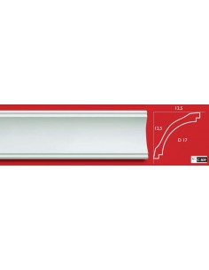 CORNICE IN GESSO CERAMICO DA PARETE PER INTERNI VERNICIABILE  ART. 701 Asta da MT.1,5