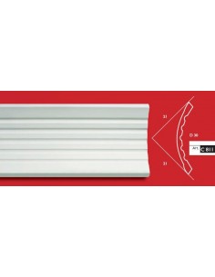 CORNICE IN GESSO CERAMICO DA PARETE PER INTERNI VERNICIABILE  ART.900 Asta da MT.1,5