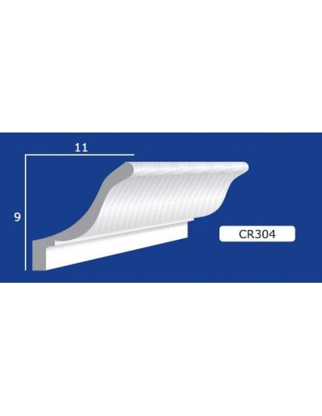 CORNICE DA PARETE PER INTERNI  IN GESSO CERAMICO VERNICIABILE  ART. 303  ASTA DA 1,5 MT