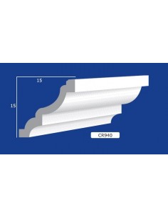 CORNICE DA PARETE PER INTERNI  IN GESSO CERAMICO VERNICIABILE  ART. 303  ASTA DA 1,5 MT
