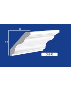 CORNICE DA PARETE PER INTERNI  IN GESSO CERAMICO VERNICIABILE ART.  942  ASTA DA 1,5 MT