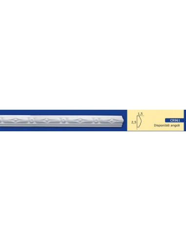 RAHMEN AUS GIPS, KERAMISCHE WAND-FÜR INNEN LACKIERBAR.ART.961 STANGE VON 1,5 M