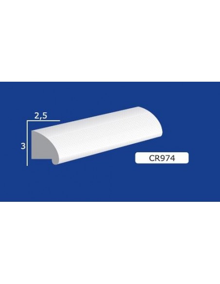 CORNICE IN GESSO CERAMICO DA PARETE PER INTERNI VERNICIABILE ART. 974  ASTA DA 1,5 MT