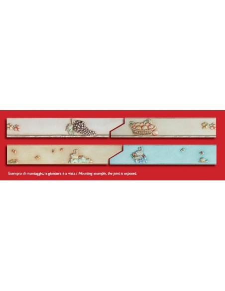 CORNICE IN GESSO CERAMICO DA PARETE PER INTERNI VERNICIABILE  ART. C90