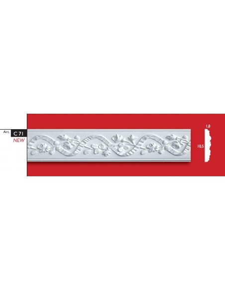 MARCO DE YESO DE CERÁMICA DE LA PARED INTERIOR PINTADO DE ARTE. C71