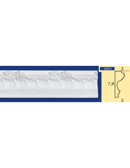 FRAME WALL FOR INTERIOR PLASTER CERAMIC PAINTABLE ART. 221 ROD 1.5 MT