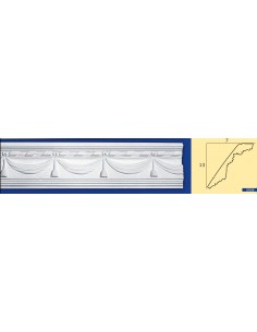 CORNICE DA PARETE PER INTERNI  IN GESSO CERAMICO VERNICIABILE  208 ASTA DA 1,5 MT