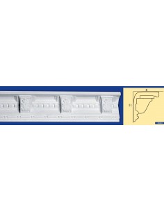 CORNICE DA PARETE PER INTERNI  IN GESSO CERAMICO VERNICIABILE 210 ASTA DA 1,5 MT
