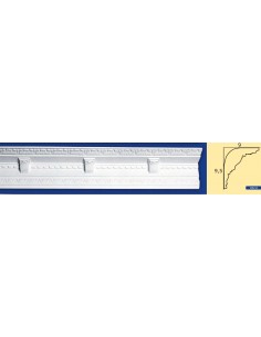 CORNICE DA PARETE PER INTERNI  IN GESSO CERAMICO VERNICIABILE 211 ASTA DA 1,5 MT