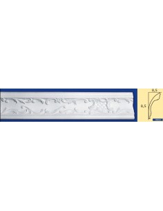CORNICE DA PARETE PER INTERNI  IN GESSO CERAMICO VERNICIABILE 213 ASTA DA 1,5 MT