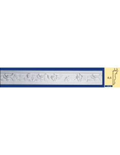 CORNICE DA PARETE PER INTERNI  IN GESSO CERAMICO VERNICIABILE  ART.216 ASTA DA 1,5 MT