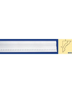 CORNICE DA PARETE PER INTERNI  IN GESSO CERAMICO VERNICIABILE  ART.250 ASTA DA 1,5 MT