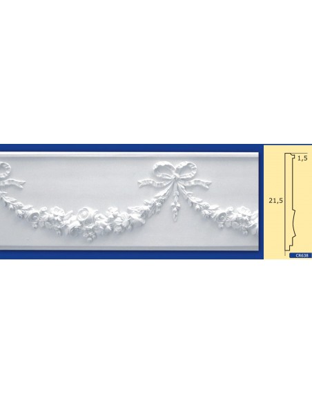 FRAME WALL FOR INTERIOR PLASTER CERAMIC PAINTABLE ART. 638 ROD 1.5 MT
