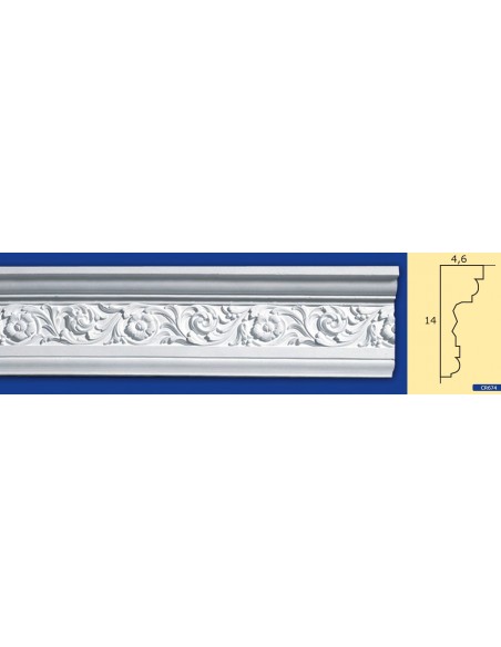 FRAME WALL FOR INTERIOR PLASTER CERAMIC PAINTABLE ART. 674 ROD 1.5 MT