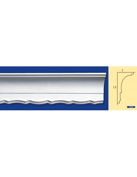 CORNICE DA PARETE PER INTERNI  IN GESSO CERAMICO VERNICIABILE  ART.681  ASTA DA 1,5 MT