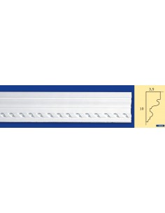 CORNICE DA PARETE PER INTERNI  IN GESSO CERAMICO VERNICIABILE  ART.693  ASTA DA 1,5 MT