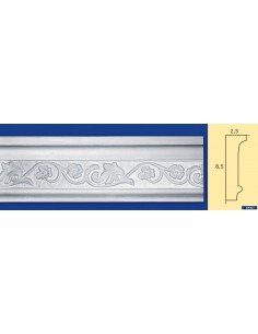 CORNICE DA PARETE PER INTERNI  IN GESSO CERAMICO VERNICIABILE  ART. 907  ASTA DA 1,5 MT