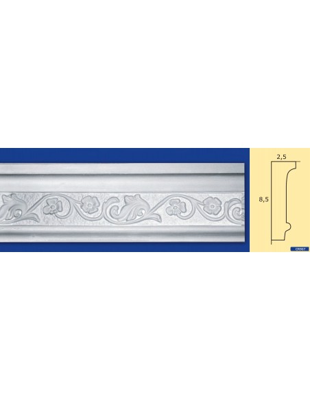 FRAME WALL FOR INTERIOR PLASTER CERAMIC PAINTABLE ART. 907 ROD 1.5 MT