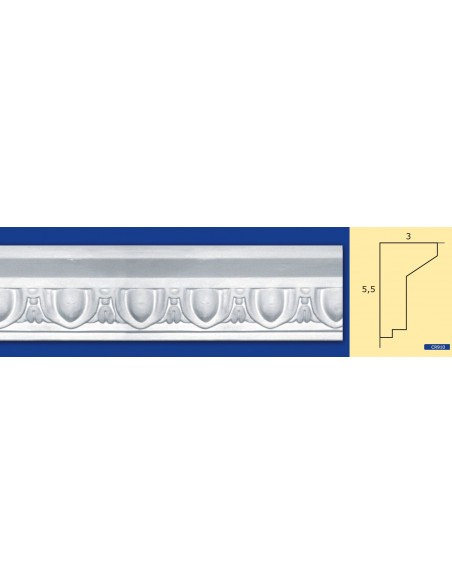 BILDERRAHMEN VON DER WAND FÜR INNEN GIPS-KERAMIK LACKIERBAR ART.910 STANGE VON 1,5 M