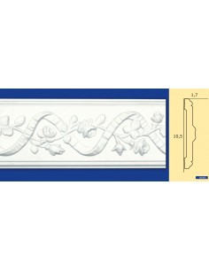 CORNICE DA PARETE PER INTERNI  IN GESSO CERAMICO VERNICIABILE  ART.203  ASTA DA 1,5 MT