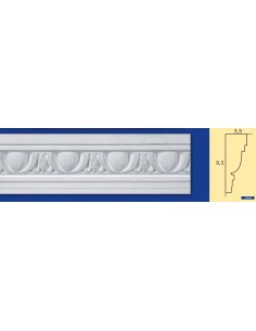 CORNICE DA PARETE PER INTERNI  IN GESSO CERAMICO VERNICIABILE ART.  954  ASTA DA 1,5 MT
